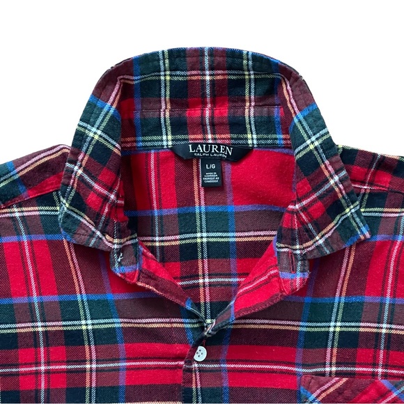 Ralph Lauren Women's Red Tartan Plaid Sleep Shirt or Nightgown - Picture 3 of 6